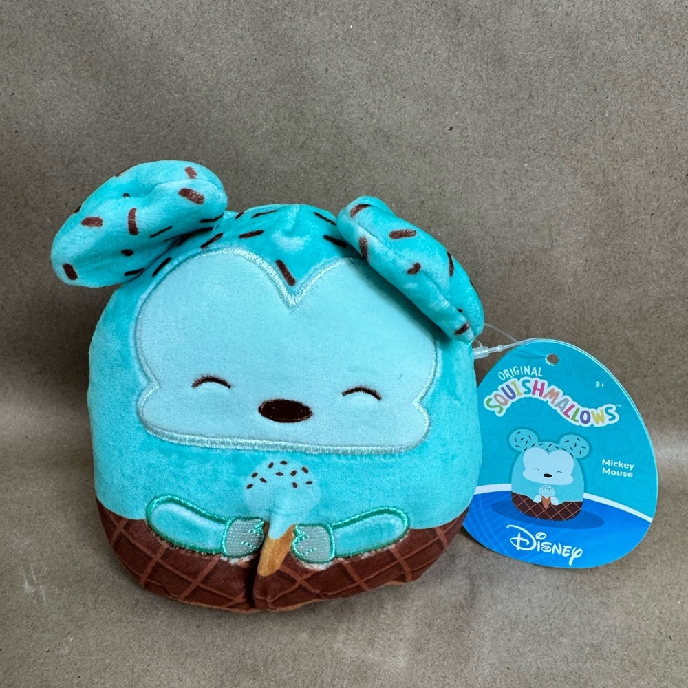 NWT Squishmallows Mint Chocolate Waffle Cone 5” Mickey Mouse (Just Opened)